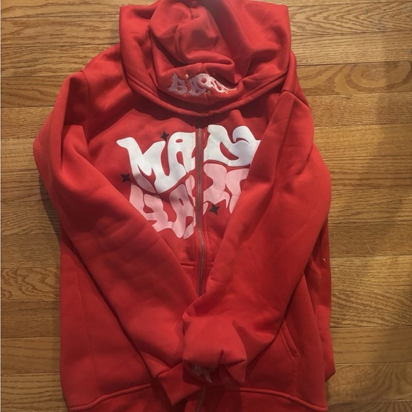 Men's Red Graphic Hoodie - Picture 1 of 1